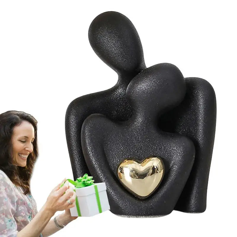 Couple Hugging Figurines - Modern Ceramic Love Ornaments