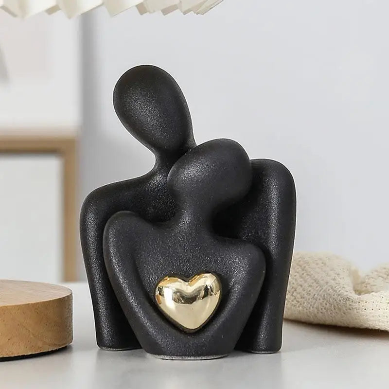 Couple Hugging Figurines - Modern Ceramic Love Ornaments